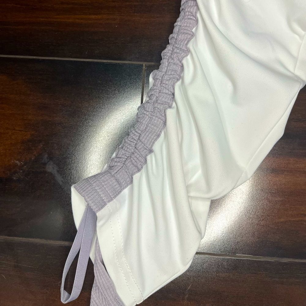 NWT Fabletics Cashel Adjustable Long Sleeve White and Purple Shirt Jacket Size M - Picture 11 of 15